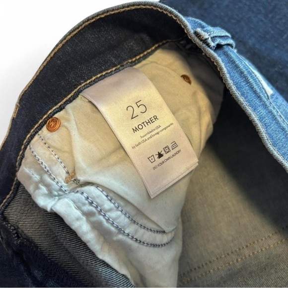 MOTHER The Swooner Rascal Ankle Jeans Sz 25 Distressed Stretch USA Made - Picture 6 of 6